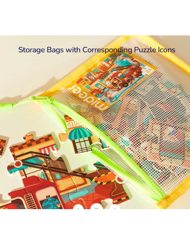 Rompecabezas infantil ¡Sube de nivel! 1 Mideer – Vehículos animales