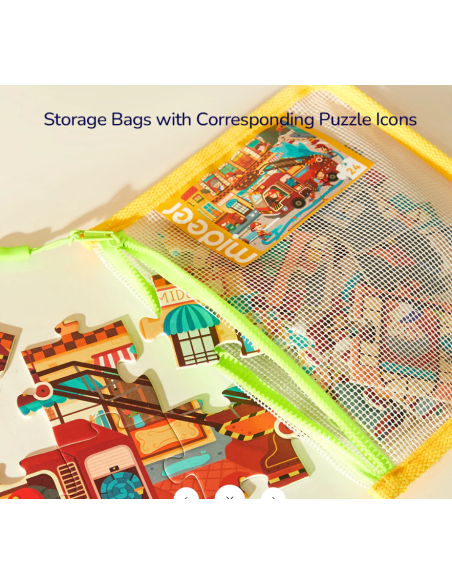 Rompecabezas infantil ¡Sube de nivel! 1 Mideer – Vehículos animales