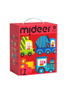 Rompecabezas infantil ¡Sube de nivel! 1 Mideer – Vehículos animales