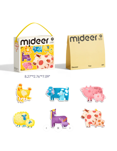 Mi primer rompecabezas 6 en 1 de Mideer: Animales de la granja