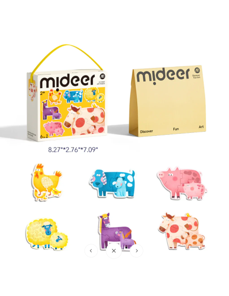 Mi primer rompecabezas 6 en 1 de Mideer: Animales de la granja