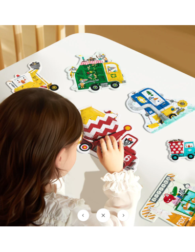 Mi primer rompecabezas 6 en 1 de Mideer: Vehículos de construcción
