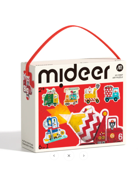 Mi primer rompecabezas 6 en 1 de Mideer: Vehículos de construcción