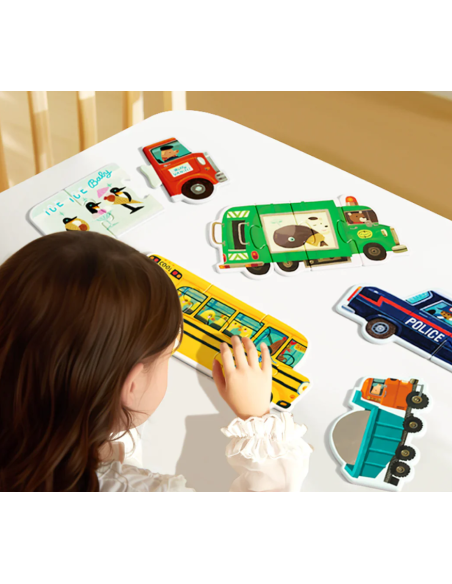 Mi primer rompecabezas 6 en 1 de Mideer – Transporte