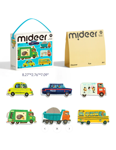 Mi primer rompecabezas 6 en 1 de Mideer – Transporte