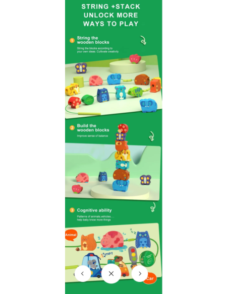 Kit de entretejido de figuras de madera Mideer – Animales del bosque