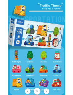 Kit de entrelazado de figuras de madera Mideer – Vehículos 2