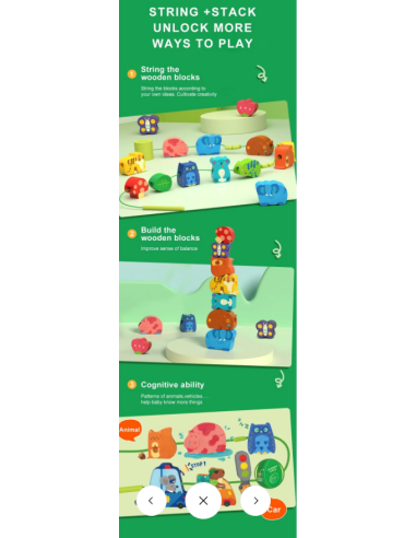 Kit de entrelazado de figuras de madera Mideer – Vehículos