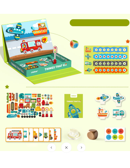 Rompecabezas magnético 2 en 1 Mideer – Vehículos