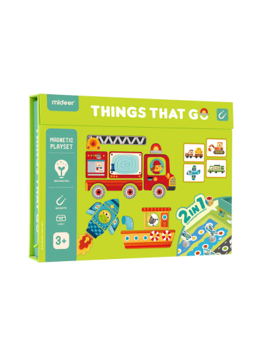 Rompecabezas magnético 2 en 1 Mideer – Vehículos