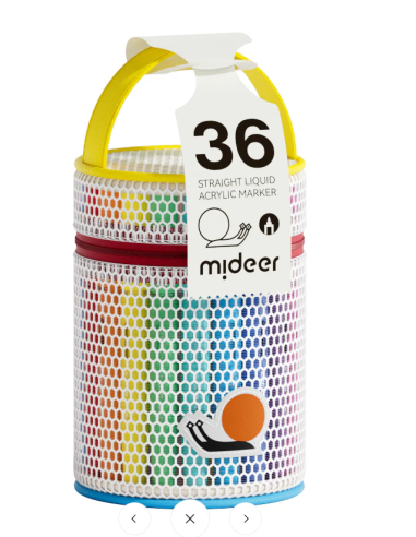 Marcadores acrílicos líquidos con punta de pincel Mideer – 36 colores en tubo