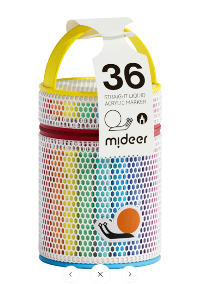 Marcadores acrílicos líquidos con punta de pincel Mideer – 36 colores en tubo