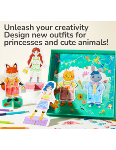 Libro para colorear y vestir 2 en 1 de Mideer: Amigos del bosque 2