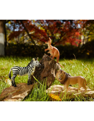 Conjunto de 15 figuras de animales salvajes con caja de almacenamiento portátil. Mideer