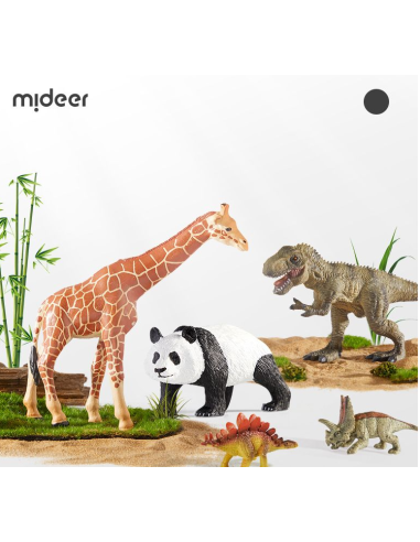 Conjunto de 15 figuras de animales salvajes con caja de almacenamiento portátil. Mideer