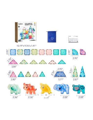 Bloques magnéticos Mideer – Animales (40 piezas)