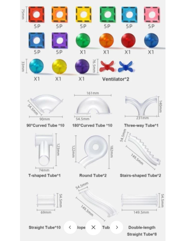 Bloques magnéticos Mideer con bolas – Pista de bolas (100 uds.)