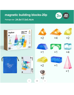 Bloques magnéticos 3D Mideer – 20 piezas. 2
