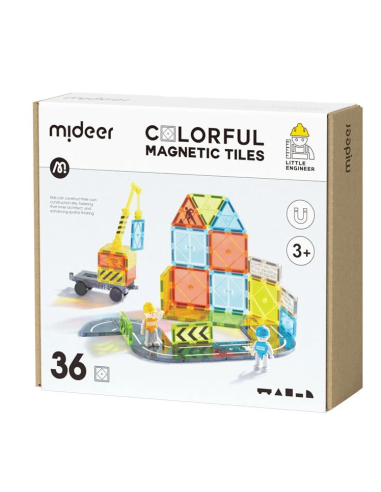 Bloques magnéticos Mideer – Pequeño arquitecto (36 uds.)