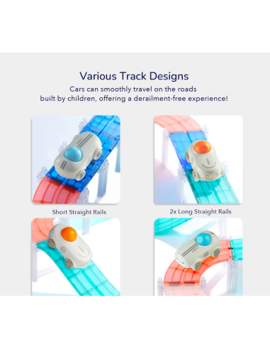 Bloques magnéticos con coches de carreras – Pista de carreras (115 piezas) Mideer