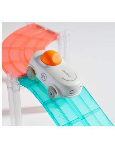 Bloques magnéticos con coches de carreras – Pista de carreras (115 piezas) Mideer