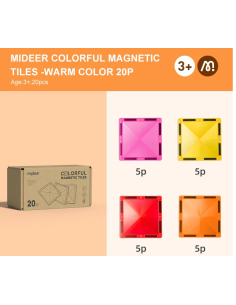 Bloques magnéticos Mideer – Gama cálida (20 uds.) 2