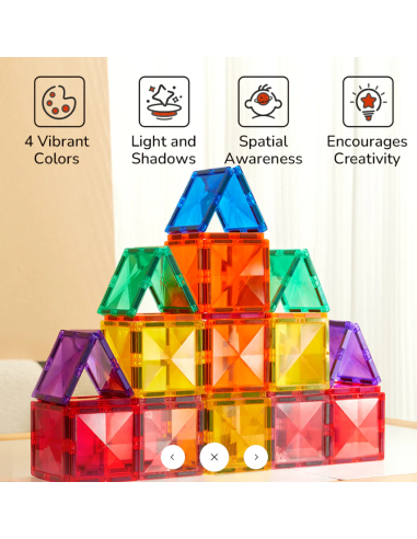 Bloques magnéticos Mideer – Gama cálida (20 uds.)