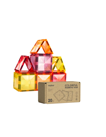 Bloques magnéticos Mideer – Gama cálida (20 uds.)