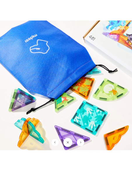 Bloques magnéticos Mideer – Dinosaurios (48 piezas)