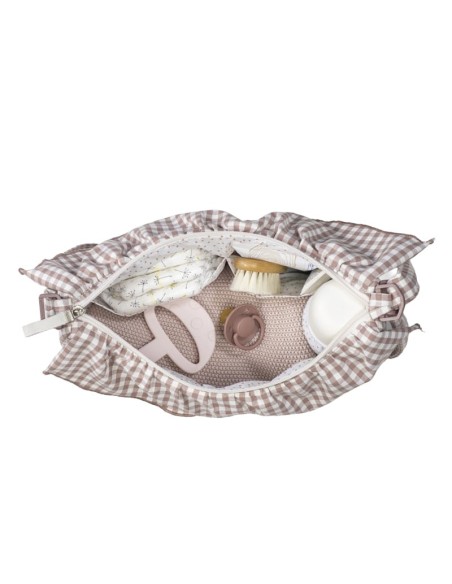 Bolso crossbody góndola Praliné Vichy Moka