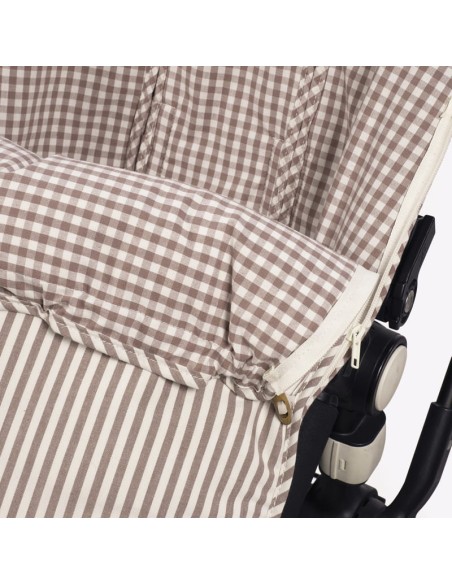 Saco silla Entretiempo Praliné Rayas/ Vichy Moka