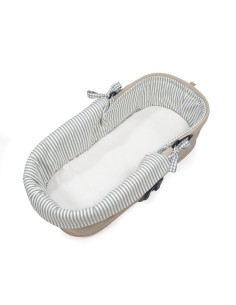 Cubre cuco dual + funda colchón Vichy/Rayas Matcha 2