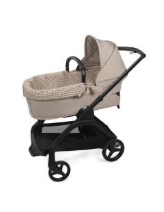 Cubre cuco dual + funda colchón Vichy/Rayas Moka 2