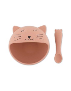 Bol con Ventosa y Cuchara de Silicona Mrs. Cat