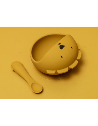 Bol con Ventosa y Cuchara de Silicona Mr. Lion