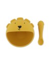 Bol con Ventosa y Cuchara de Silicona Mr. Lion