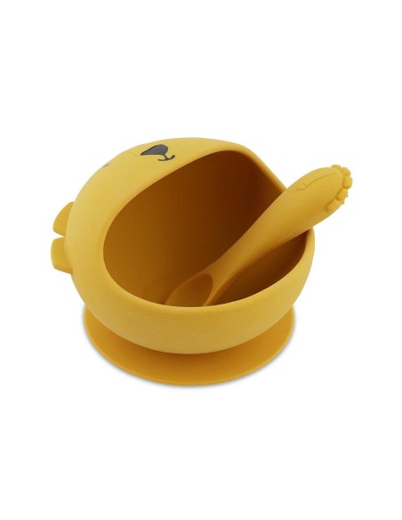 Bol con Ventosa y Cuchara de Silicona Mr. Lion