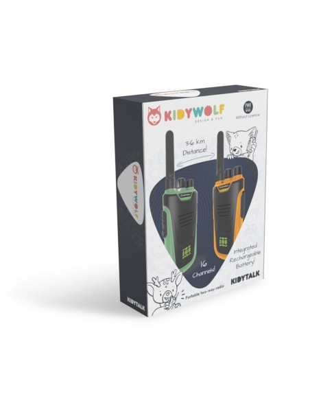 Walkie Talkies recargables Kidytalk verde y naranja - Juegaconmigo