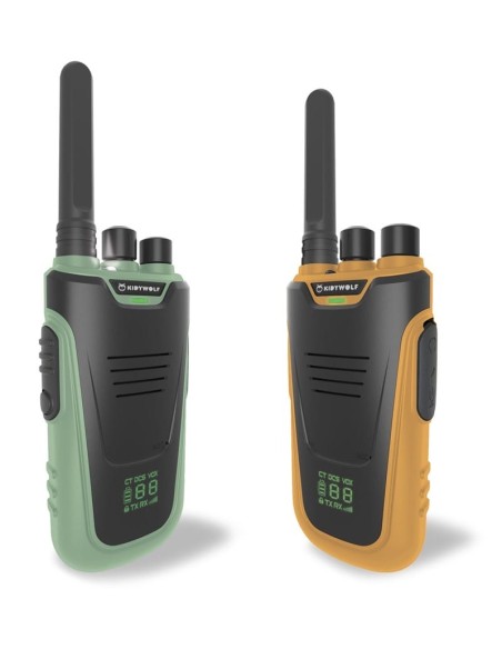 Walkie Talkies recargables Kidytalk verde y naranja - Juegaconmigo