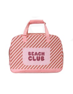 Bolso de Playa con Rejilla Stripes Bloom & Blush Personalizable