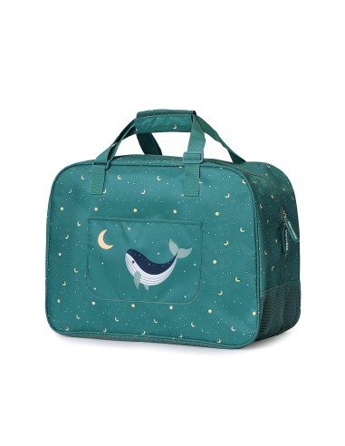 Bolso de Playa con Rejilla Whale Teal Personalizable