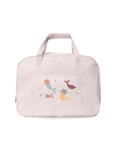 Bolso de Playa con Rejilla Mermaid Cats Personalizable