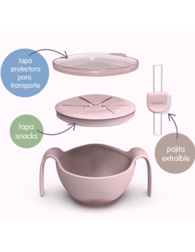 Dispensador merienda 3 en 1 Sip + Snack - Blush