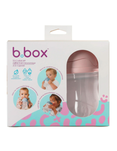 Pack ahorro tazas y vasos bebé 3 en 1 - Blush