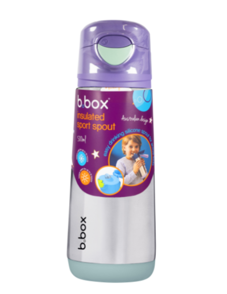 Botella térmica con boquilla y asa 500ml B.Box - Lilac Pop