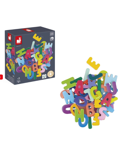 52 letras magnéticas (madera)