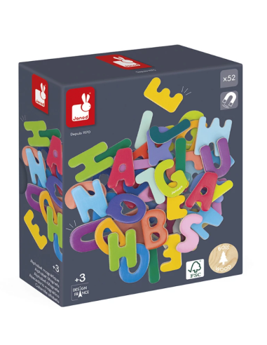 52 letras magnéticas (madera)