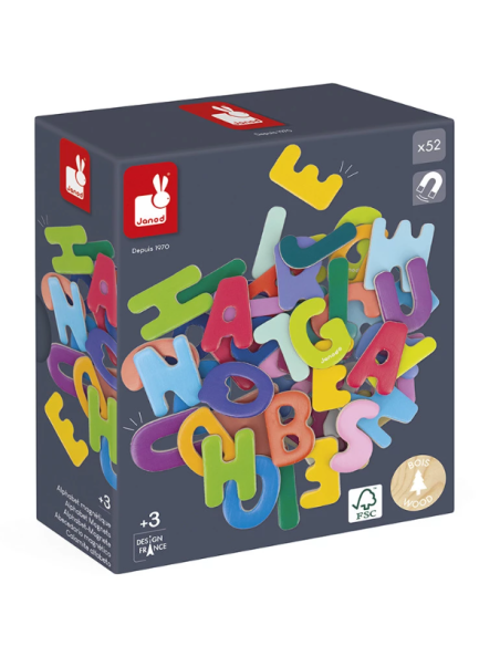 52 letras magnéticas (madera)