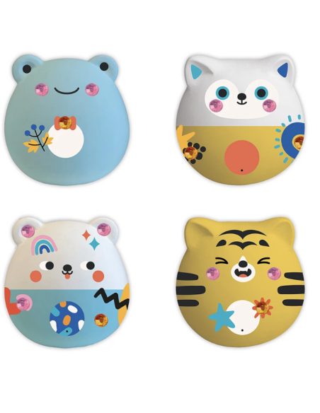Kit Creativo - 6 Animales de Yeso para Decorar