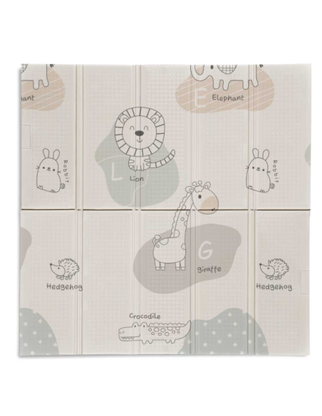 Alfombra de juegos bebé Trendy 120x120 Reversible Animal Grises